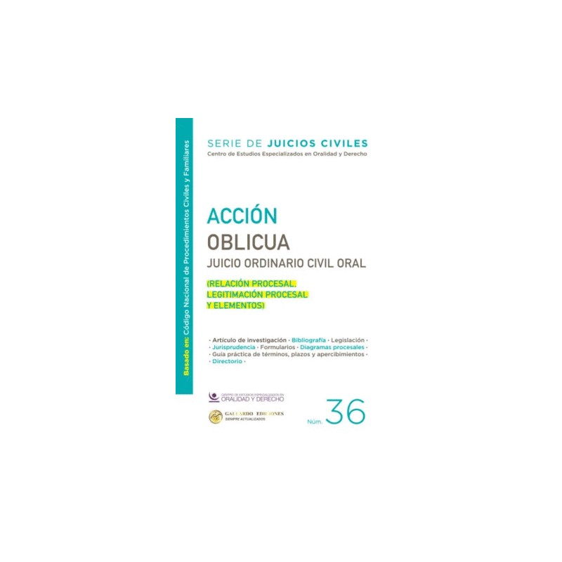 ACCION OBLICUA JUICIO ORDINARIO CIVIL ORAL