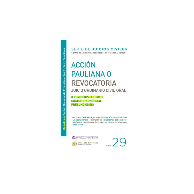 ACCION PAULIANA O REVOCATORIA. N° 29