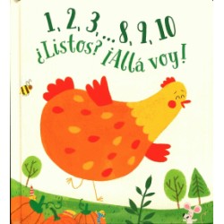 1 2 3 8 9 10 LISTOS ALLA VOY  GALLINA. LIBRO DE TITERE DE MANO GALLINA